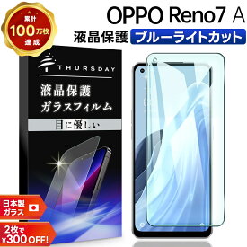 【店内ポイント5倍】 OPPO Reno7 A OPG04 ブルーライトカット ガラスフィルム オッポ リノ 7a Reno7A 強化ガラス フィルム スマホ 液晶保護 画面保護 au ワイモバイル Y!mobile UQ mobile ユーキューモバイル 楽天モバイル SIMフリー 飛散防止 指紋防止