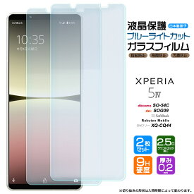 Xperia 5 IV ブルーライトカット ガラス フィルム ガラスフィルム 画面保護 強化ガラス 硬度9H シート 液晶保護 おすすめ 透明 5iv Xperia5iv エクスペリア マーク 4 マーク4 SO-54C SO54C SPG09 SoftBank ソフトバンク au docomo ドコモ 楽天 SIMフリー XQ-CQ44 2枚