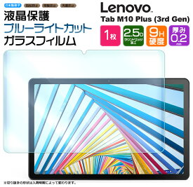 Lenovo Tab M10 Plus (3rd Gen) 10.61インチ ブルーライトカット タブレット ガラスフィルム フィルム m10gen3 3rd gen gen3 強化ガラス 液晶保護 飛散防止 指紋防止 硬度9H 液晶 保護 2.5Dラウンドエッジ加工 シート レノボ タブ AGC日本製ガラス おすすめ