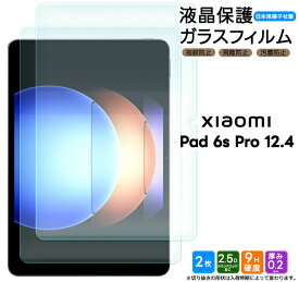 【LINE登録で10％OFF＋P5倍】 Xiaomi Pad 6s Pro 12.4 12.4インチ フィルム 液晶保護フィルム ガラスフィルム タブレット 液晶保護 強化ガラス 画面保護 保護 飛散防止 硬度9H AGC日本製ガラス 12.4型 シャオミ パッド プロ 6spro タブレットフィルム 2枚セット
