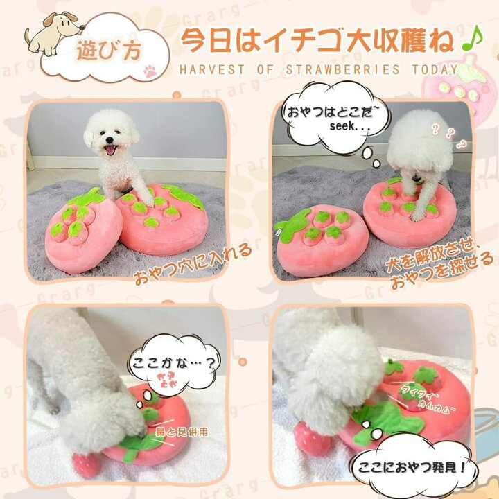 楽天市場 ノーズワーク イチゴ狩り 1 500円クーポン発行中 ペットおもちゃ にんじん キノコ ノーズワーク おやつ隠し 訓練毛布 ペット 犬 分離不安 ストレス解消 集中力向上 嗅覚訓練 おもちゃ 運動不足 食いすぎる対策 噛む 知育 餌隠し ティアセスストア