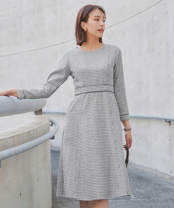 楽天市場】ツイード配色フレアワンピース レディース ファッション 服 