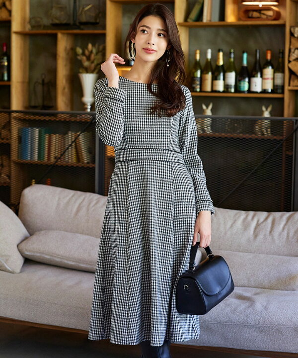 楽天市場】ツイード配色フレアワンピース レディース ファッション 服 