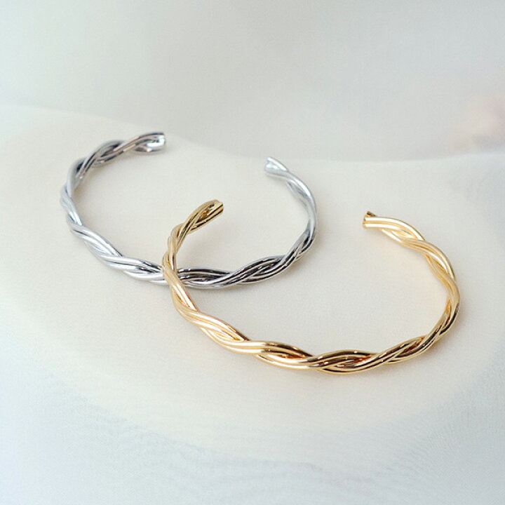 楽天市場】ツイストバングル ブレスレット アクセサリー シルバー 