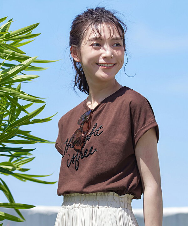 楽天市場】立体刺繍ロゴTシャツカットソー レディース Tシャツ 