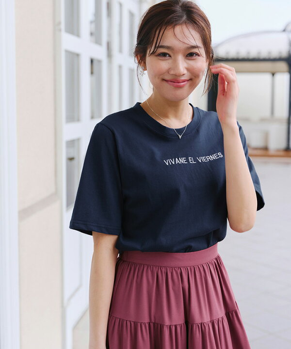 楽天市場】刺繍ロゴシンプルTシャツ レディース トップス ニット ラメ  