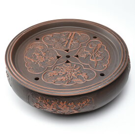 梅蘭竹菊茶盤 紫砂風の大茶盤