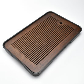 百川茶盤（黒）　長36.5×幅23.3×3.3cm