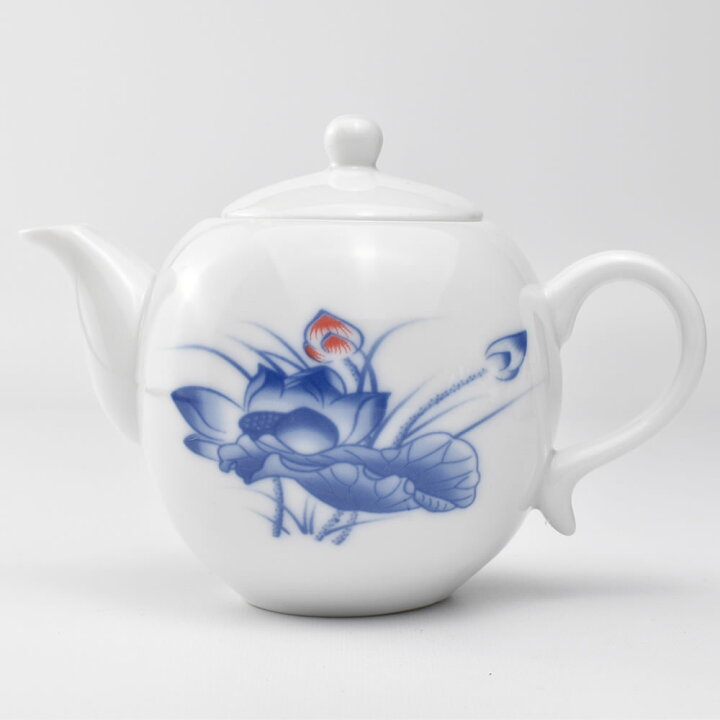 楽天市場】中国茶器・彩磁茶壺（露珠蓮花） 220ml（満水290ml）急須 