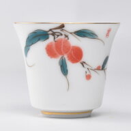 描金手絵杯（ライチ） 40ml（満水60ml） 中国彩磁茶杯