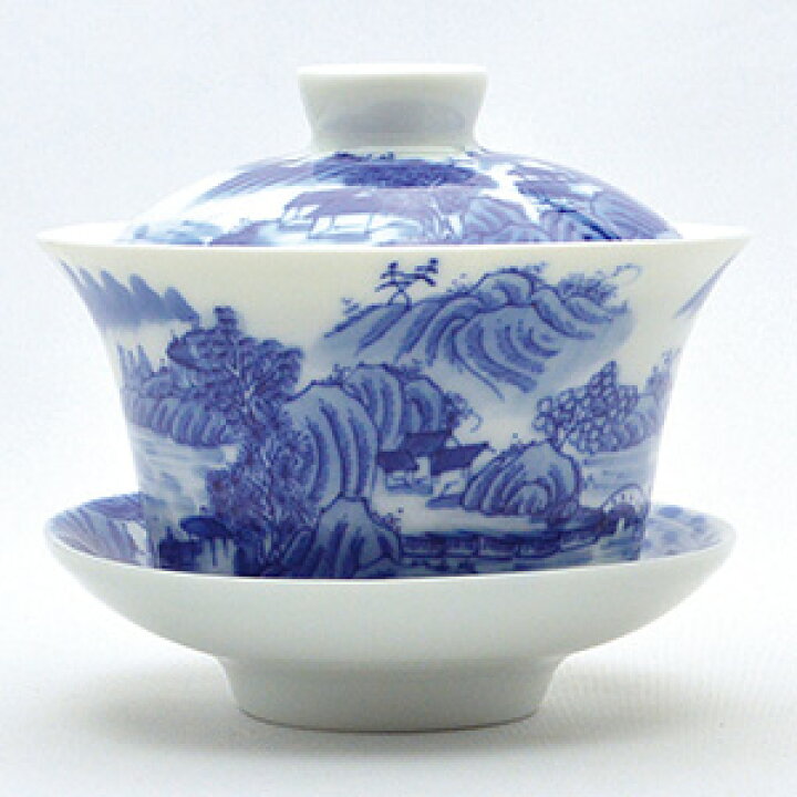 楽天市場】景徳鎮青花磁器 蓋碗・山水130ml : 天香茶行 