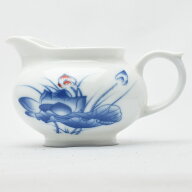 彩磁茶海（露珠蓮花） 150ml（満水200ml）中国茶器