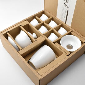 高白茶器セット 蓋碗 110ml（満水160ml）、茶海 180ml（満水230ml）、杯 30ml（満水50ml）