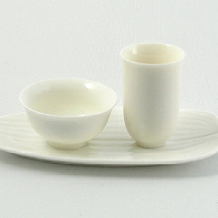 白磁の中国茶器・茶杯（品茗杯と聞香杯）、茶托三点セット 杯20ml 天香茶行