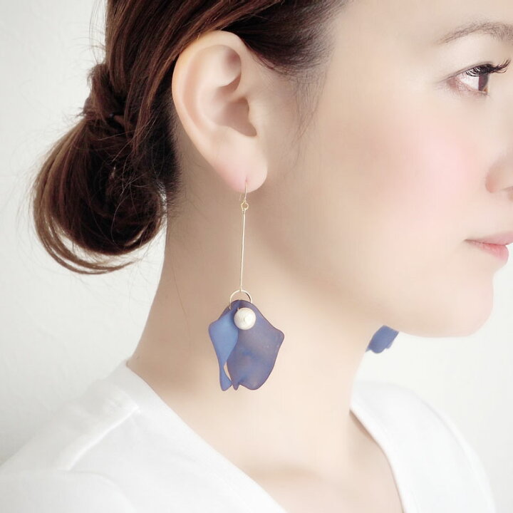 楽天市場】フラワー コットンパール ピアス イヤリング 樹脂ピアス 