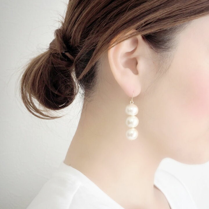 楽天市場】コットンパール 12mm パール ピアス イヤリング 樹脂ピアス 