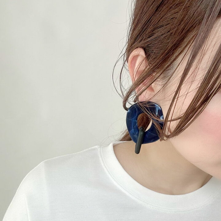 楽天市場】マーブル チェーン ピアス イヤリング 大ぶり レッド 