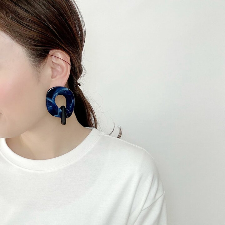 楽天市場】マーブル チェーン ピアス イヤリング 大ぶり レッド 