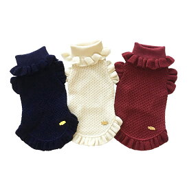 ミムット mimtto Ruffle sleeve knit(3/4/5)【小型犬 ウエアトップス セーター マフラー ニット/ 犬服 セレブ】 送料無料