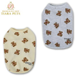 【最大3,000円OFFクーポン配布中★ポイント2倍】クレイジーブー CRAZYBOO BABYくまちゃんワッフルタンク【小型犬 犬服 ウエア トップス タンク 仔犬 子犬 パピー カジュアル】
