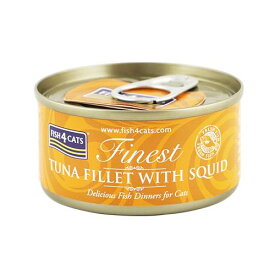 フィッシュ4 キャット FISH4CATS 缶詰「ツナ＆イカ」TUNA FILLET WITH SQID 70g【猫 キャットフード ウェットフード 魚】
