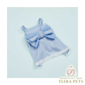 CXhbO louisdog Big Bow Sleeveless/Blue Silky^  gbvX m[X[u ^Ngbv Zuz