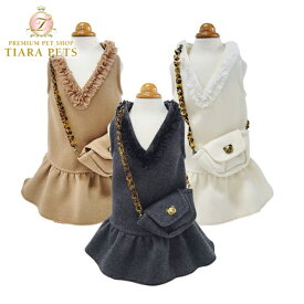 サーカスサーカス circus circus フラノポシェットワンピ(CCW-0256)【小型犬 犬服 ウエア ワンピース ドレス セレブ】 送料無料