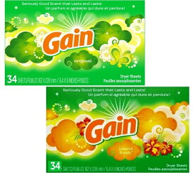 送料185円～ GAIN ゲイン 乾燥機用 柔軟シート 34枚入 ( オリジナル or アイランドフレッシュ ) ドライヤーシート 乾燥機 柔軟剤 ※9800円以上送料無料