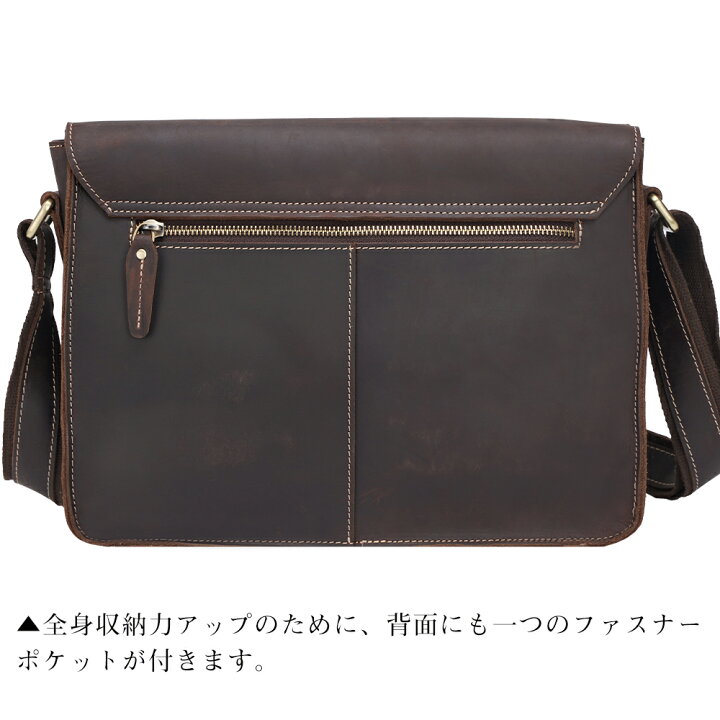 楽天市場】TIDING ビンテージ ショルダーバッグ 本革 厚手牛革 メンズ 