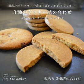 訳あり 3種のクッキー【10個入】nanairo なないろ 紅茶 チョコチップ ミルク スイーツ 焼き菓子 北海道 お土産 ギフト プレゼント お取り寄せ 北海道素材 送料無料