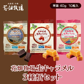 花畑牧場 生キャラメル 3種類セット【プレーン・北海道いちご・チョコレート】【常温】【標準10粒入(40g)】北海道 お土産 キャラメル クリーム 生乳 水飴 スイーツ おやつ お菓子 ギフト プレゼント お取り寄せ