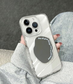 プレゼント付き スマホケース 韓国 iphone15 iphone15pro iphone14 ケース 韓国 クリア なみなみ iphone14pro iphone14promax 14 iphone13 13 iphone12 12 12pro iphone11 ケース 11 pro promax xs xr xsmax plus iphone ケース 韓国 かわいい ミラー付 鏡付 ソフト ケース