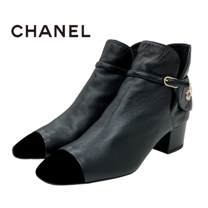 楽天市場】未使用 シャネル CHANEL ブーツ ショートブーツ ロゴ レザー  