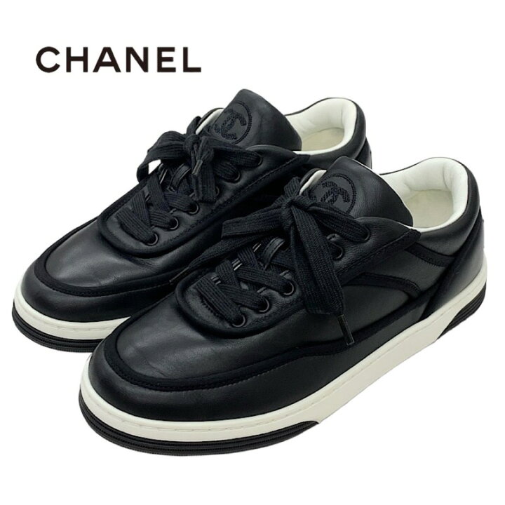 楽天市場】シャネル CHANEL スニーカー 靴 シューズ レザー ブラック  