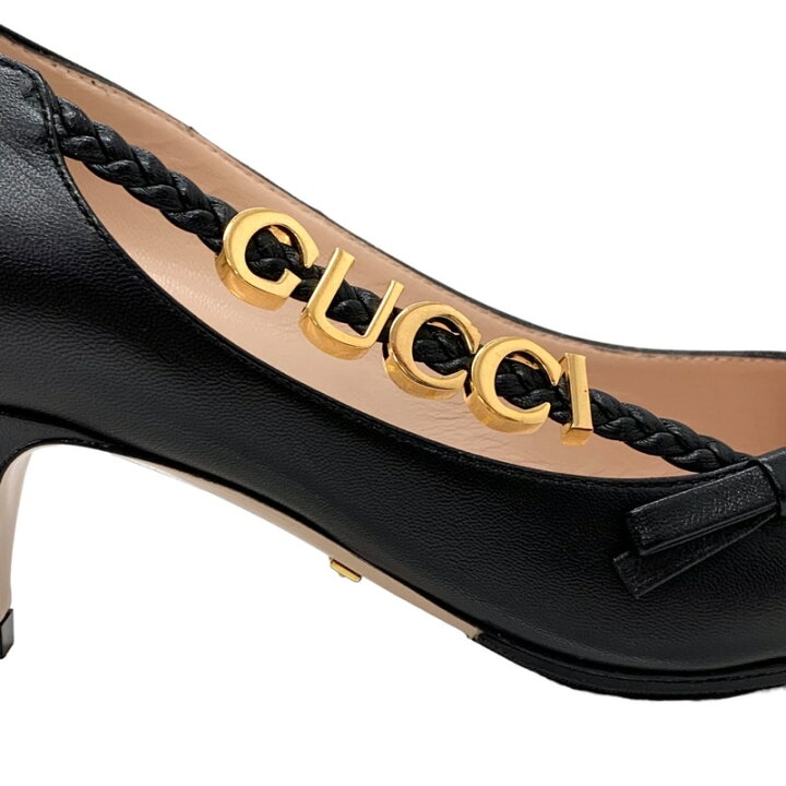 楽天市場】グッチ GUCCI パンプス 靴 シューズ レザー ブラック 黒 