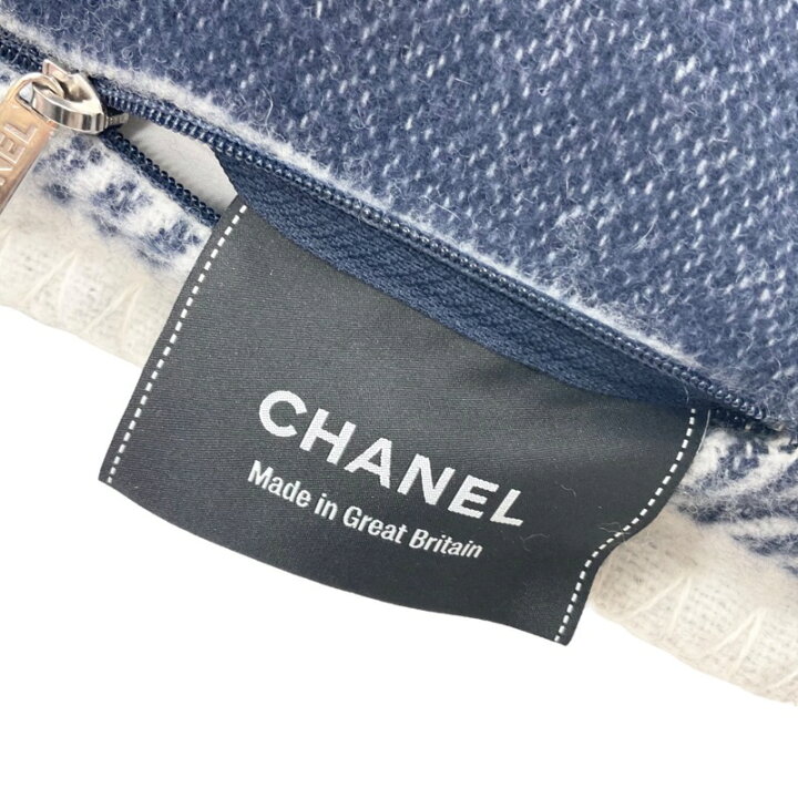 楽天市場】シャネル CHANEL ウール ネイビー ホワイト シルバー ココ  