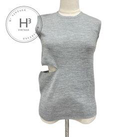 フェンディ FENDI トップス ニット FFロゴ ズッカ リバーシブル ノースリーブ カットアウト グレー ギフト プレゼント 送料無料