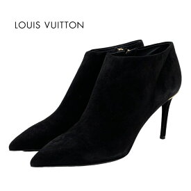 ルイヴィトン LOUIS VUITTON ブーツ ショートブーツ 靴 シューズ スエード ブラック 黒 ゴールド ブーティ ギフト プレゼント 送料無料