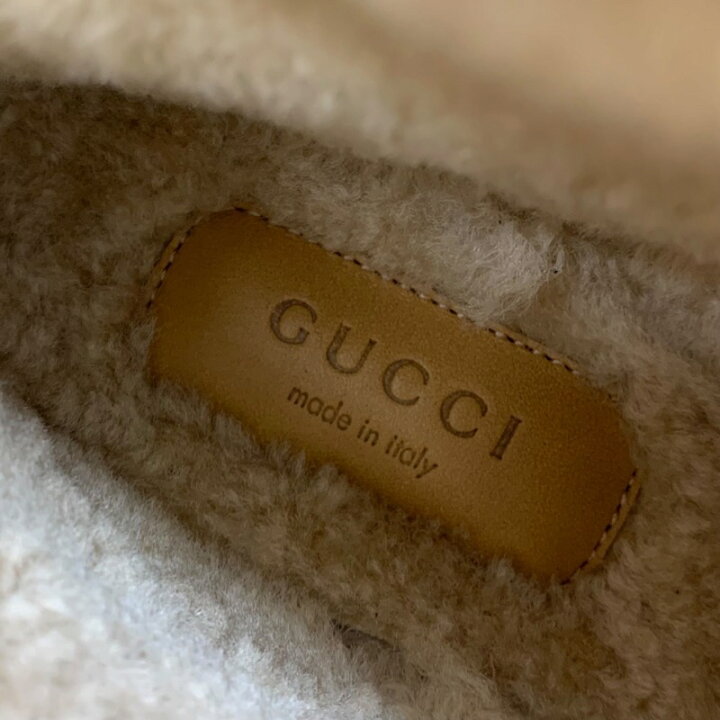 楽天市場】未使用 グッチ GUCCI ブーツ ショートブーツ ムートンブーツ 