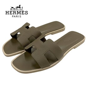 未使用 エルメス HERMES オラン サンダル フラットサンダル ミュール 靴 シューズ レザー ブラウン系 ギフト プレゼント 送料無料