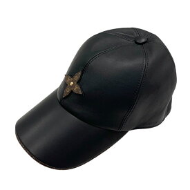 ルイヴィトン LOUIS VUITTON キャップ 帽子 ラムレザー ブラック モノグラムフラワー ギフト プレゼント 送料無料