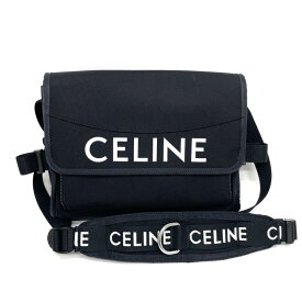 セリーヌ CELINE トレッキングメッセンジャー バッグ ショルダーバッグ ナイロン ブラック 黒 シルバー金具 新ロゴ