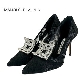 マノロブラニク MANOLO BLAHNIK パンプス 靴 シューズ ビジュー レース ブラック 黒 ギフト プレゼント 送料無料