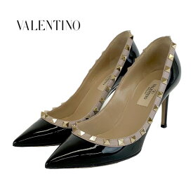 ヴァレンティノ VALENTINO パンプス 靴 シューズ ロックスタッズ パテント レザー ブラック ゴールド ギフト プレゼント 送料無料