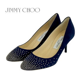 ジミーチュウ JIMMY CHOO パンプス 靴 シューズ スタッズ スエード ネイビー ギフト プレゼント 送料無料