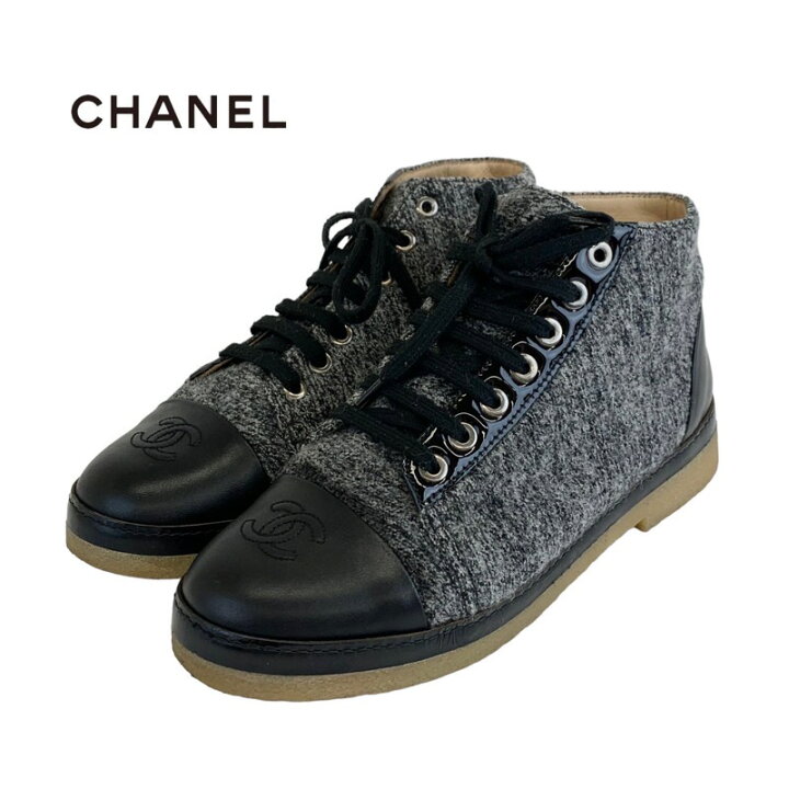 楽天市場】シャネル CHANEL スニーカー 靴 シューズ ウール レザー 