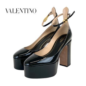 ヴァレンティノ VALENTINO タンゴ パンプス 靴 シューズ パテント ブラック 黒 アンクルストラップ プラットフォーム