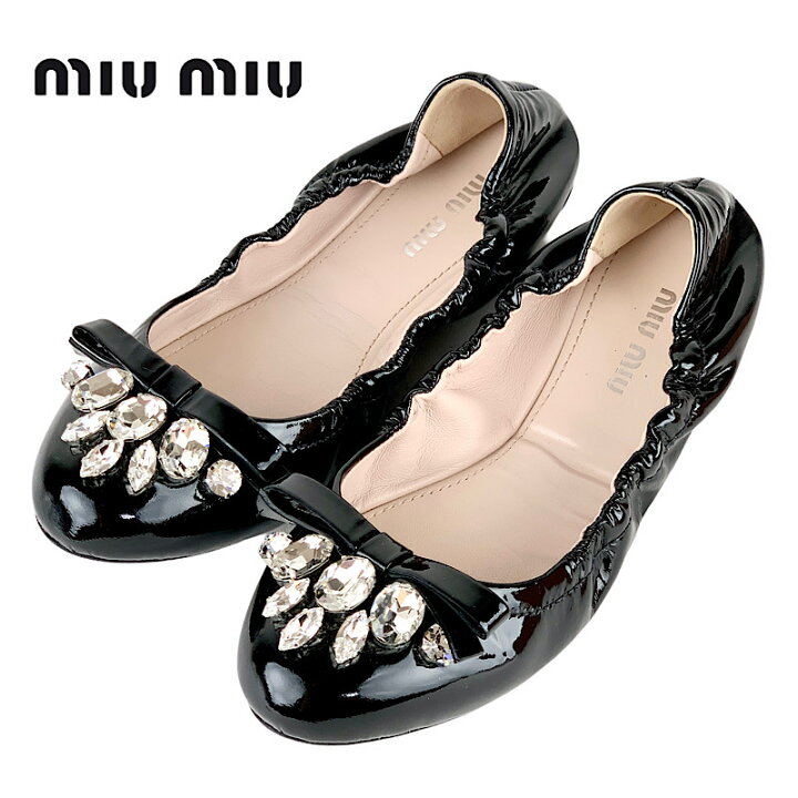 楽天市場】ミュウミュウ MIUMIU フラットシューズ 靴 シューズ 