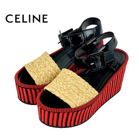 セリーヌ CELINE サンダル 靴 シューズ ストロー パテント ブラック レッド ベージュ プラットフォーム ストラップ 厚底