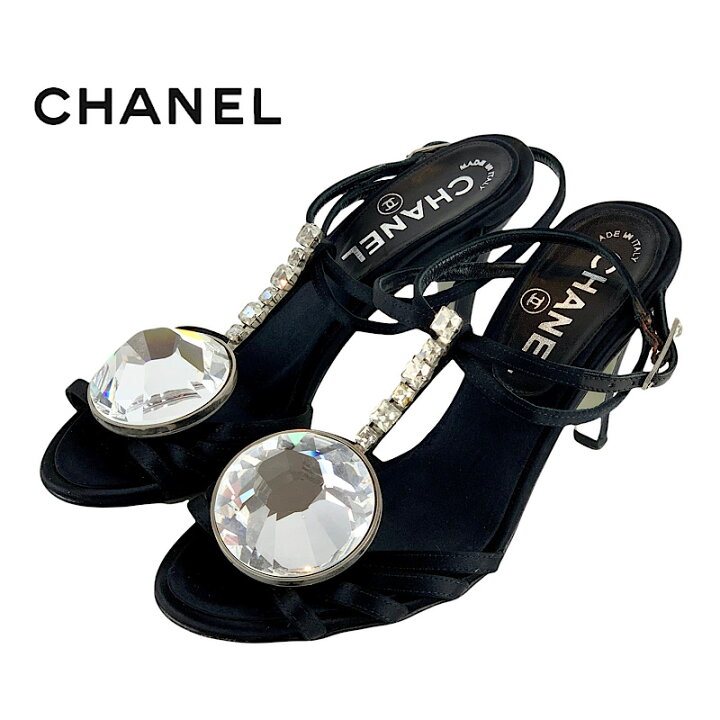 楽天市場】シャネル CHANEL サンダル 靴 シューズ サテン ブラック 